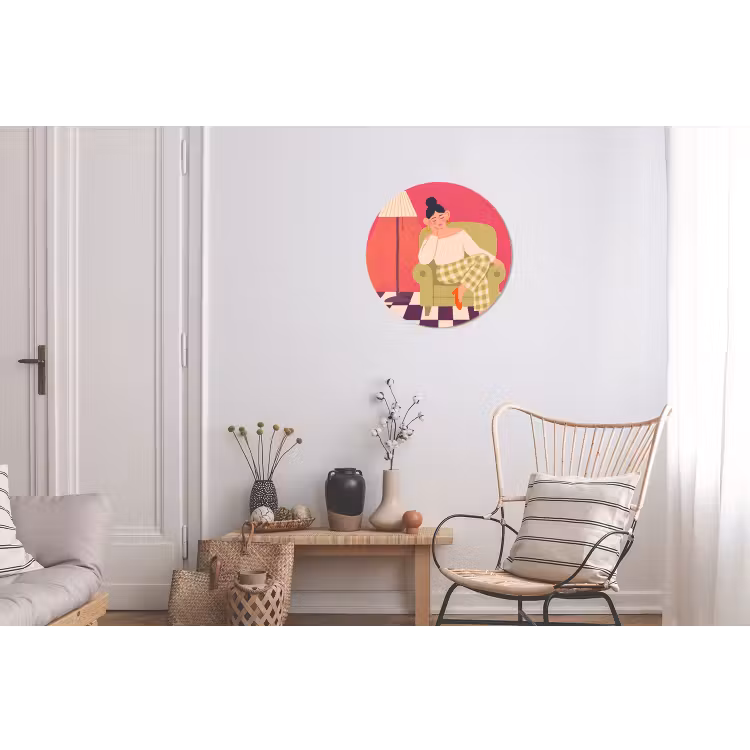 Wandcirkel - Aluminium - Vrouw - Rust - Interieur - Modern - Kunst — 2