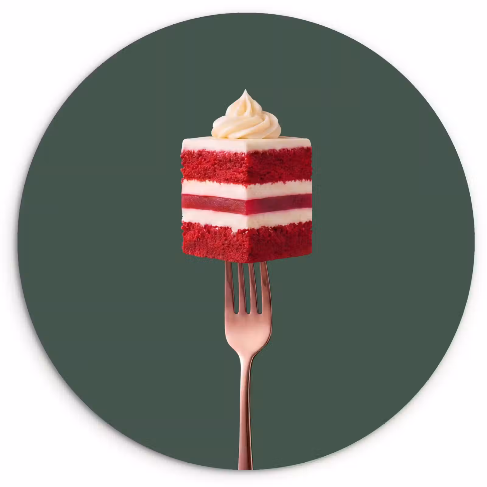 Wandcirkel - Glas - Cake - Vork - Rood — 1