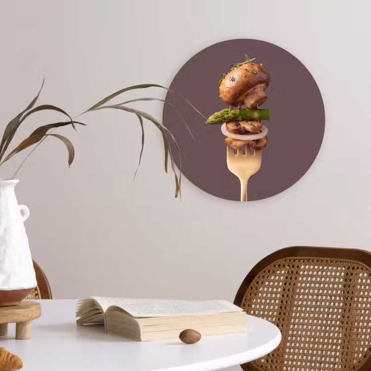 Wandcirkel - Glas - Eten - Gestapeld - Vork — 4