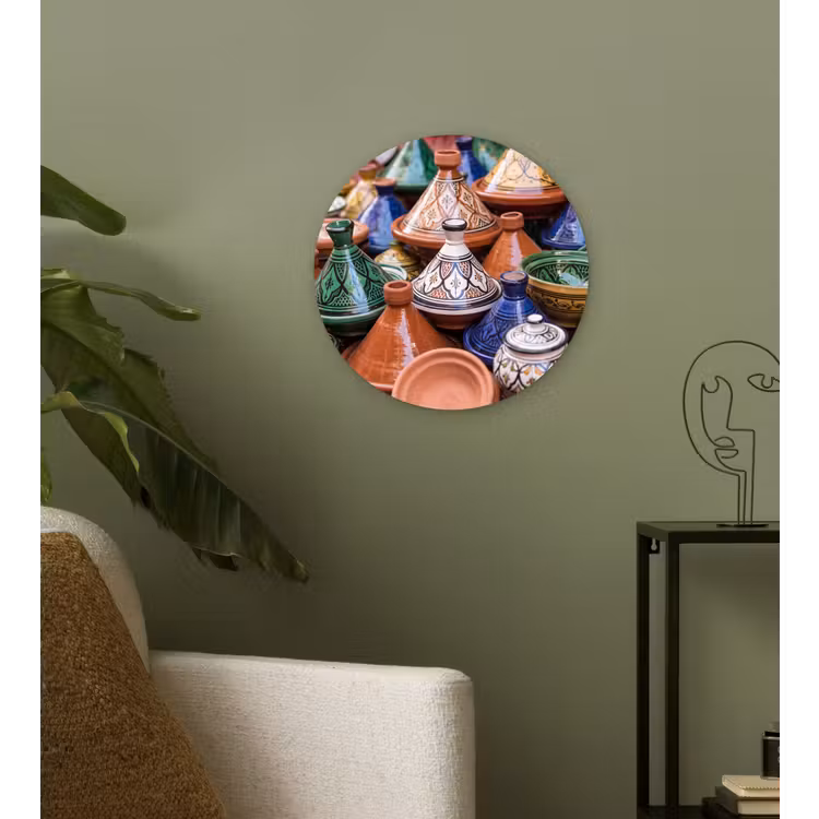 Wandcirkel - Glas - Aardewerk - Kleurrijk - Patroon — 3