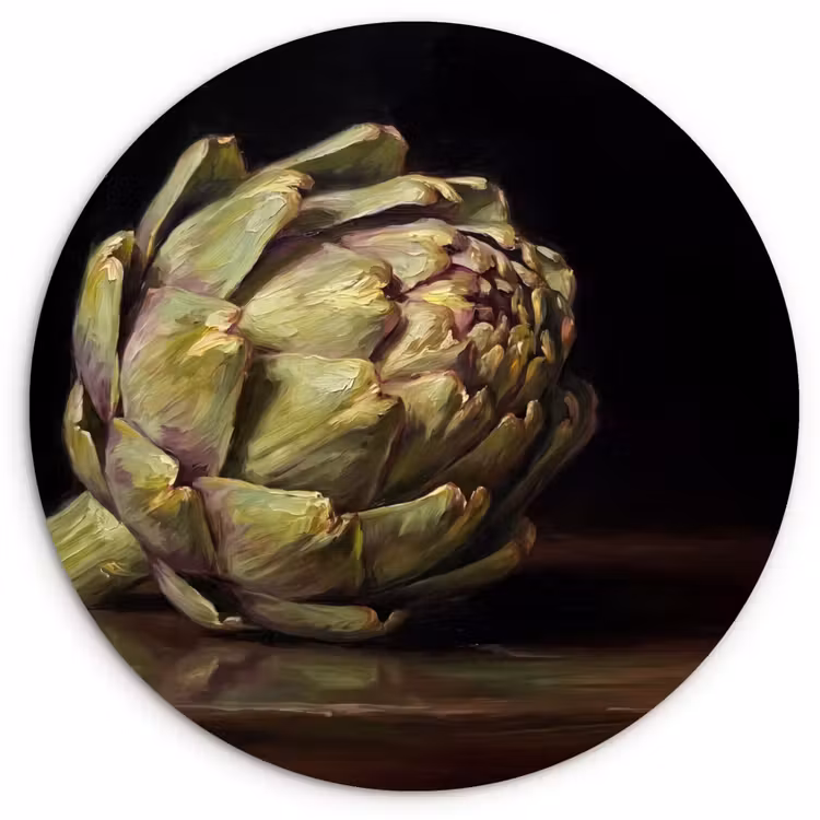 Wandcirkel - Glas - Artichok - Eten - Klassiek — 1