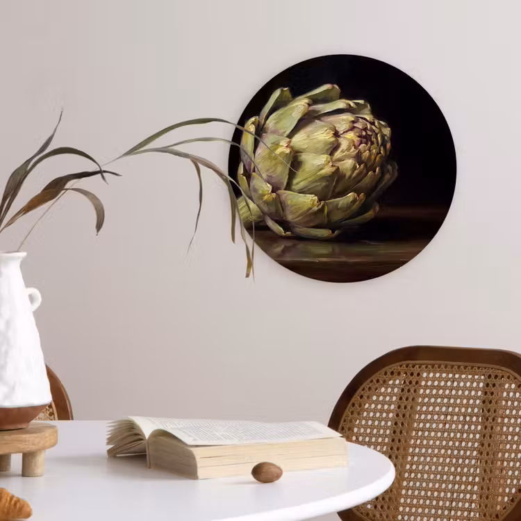 Wandcirkel - Glas - Artichok - Eten - Klassiek — 4
