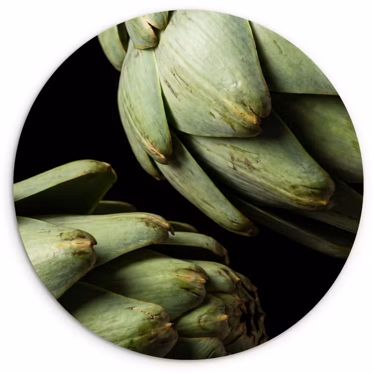 Wandcirkel - Glas - Artisjok - Groen - Eten — 1