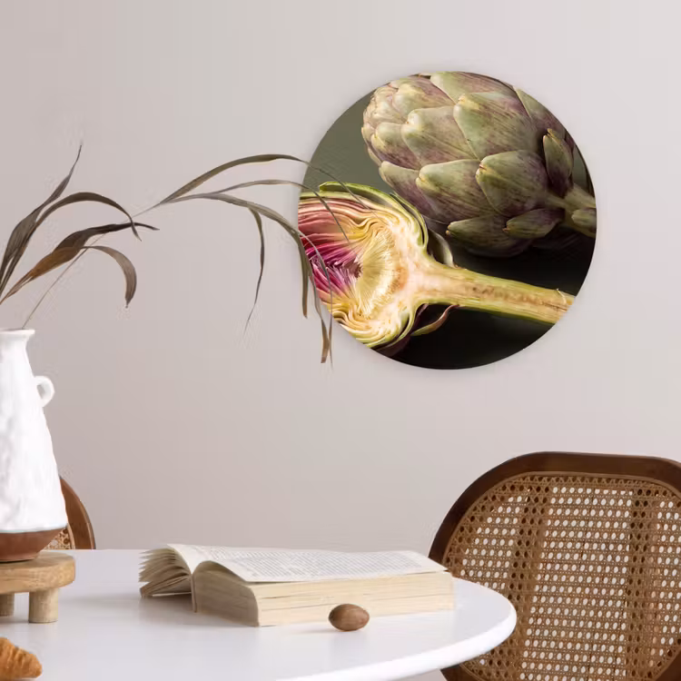 Wandcirkel - Glas - Artisjok - Paars - Voedsel — 4