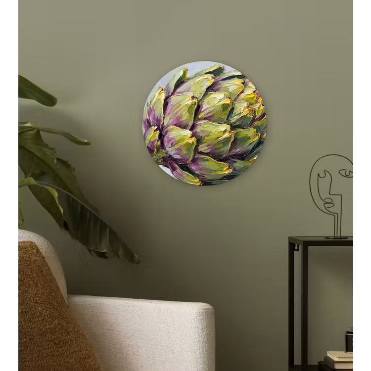 Wandcirkel - Glas - Eten - Artisjok - Modern — 3