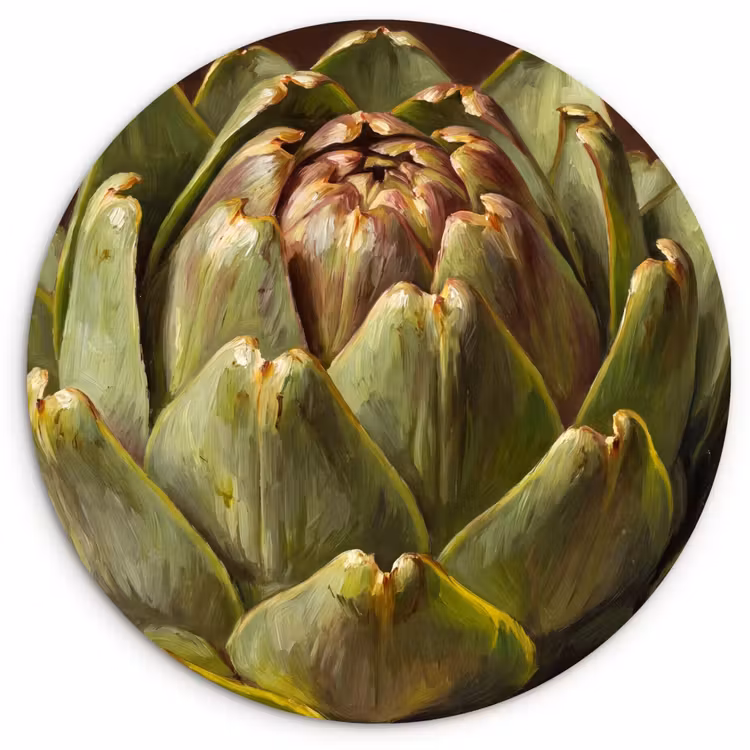Wandcirkel - Glas - Groente - Artisjok - Groen — 1