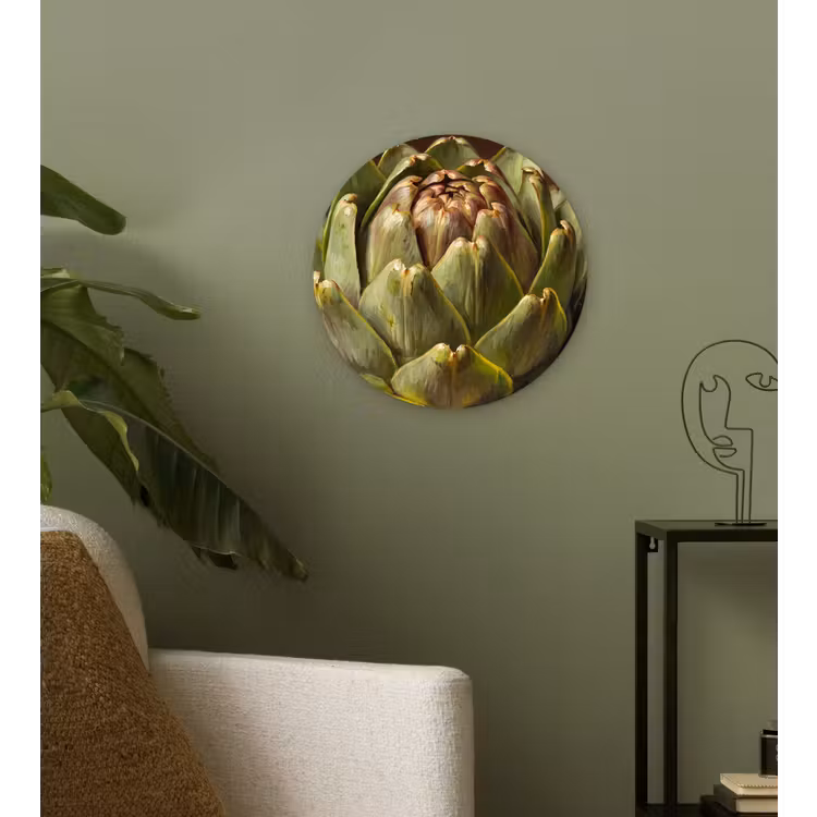Wandcirkel - Glas - Groente - Artisjok - Groen — 3