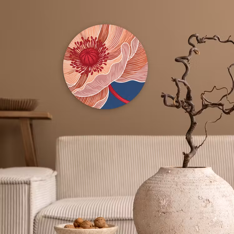 Wandcirkel - Glas - Bloemen - Modern - Abstract — 2