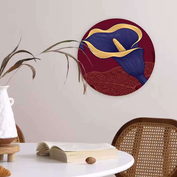 Wandcirkel - Glas - Bloemen - Modern - Paars — 4