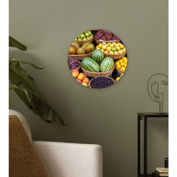 Wandcirkel - Glas - Fruit - Markt - Kleurrijk — 3