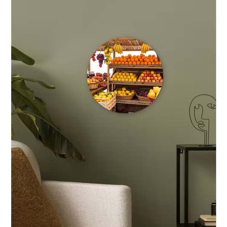 Wandcirkel - Glas - Marktkraam - Fruit - Vers — 3