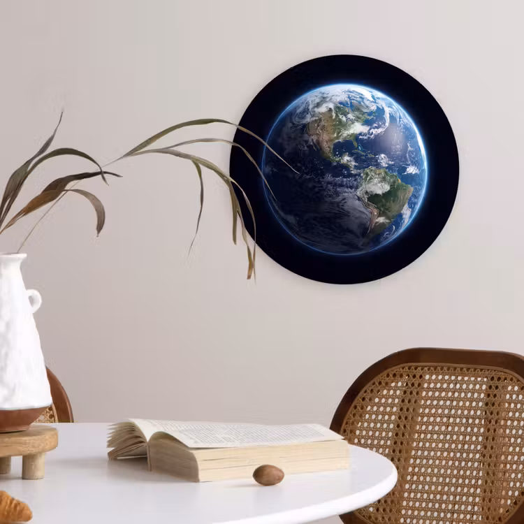 Wandcirkel - Glas - Aarde - Ruimte - Kosmos — 4