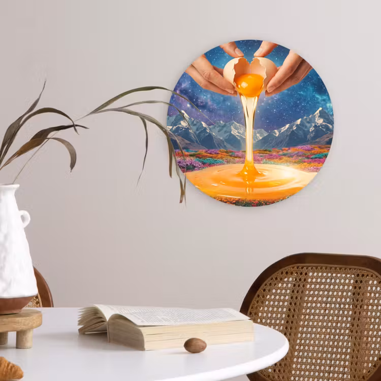 Wandcirkel - Glas - Handen - Ei - Surrealisme — 4