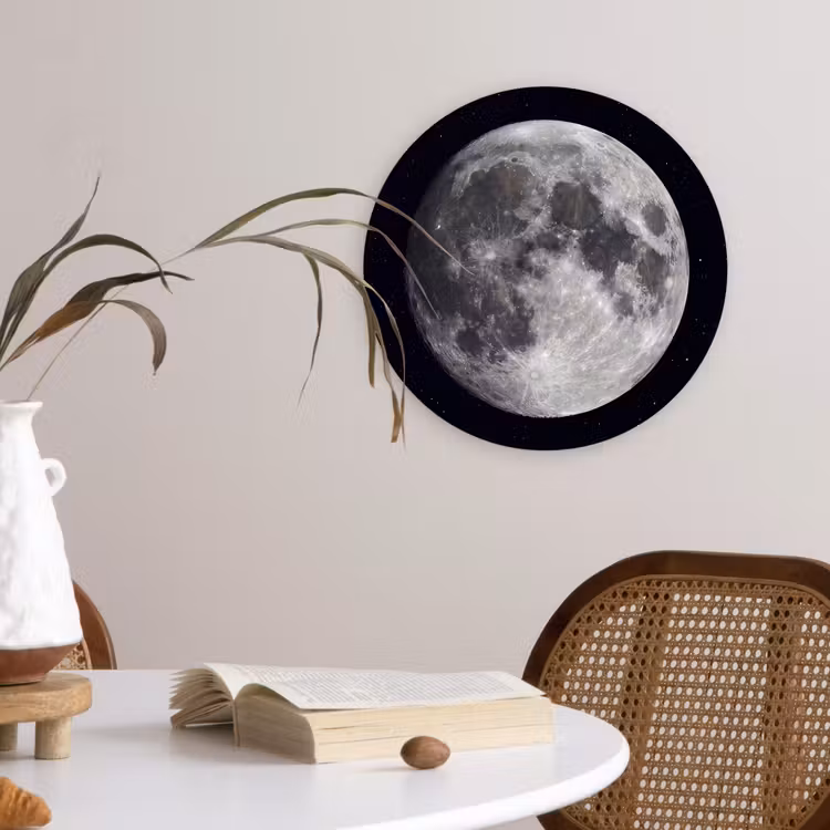Wandcirkel - Glas - Maan - Sterren - Ruimte — 4