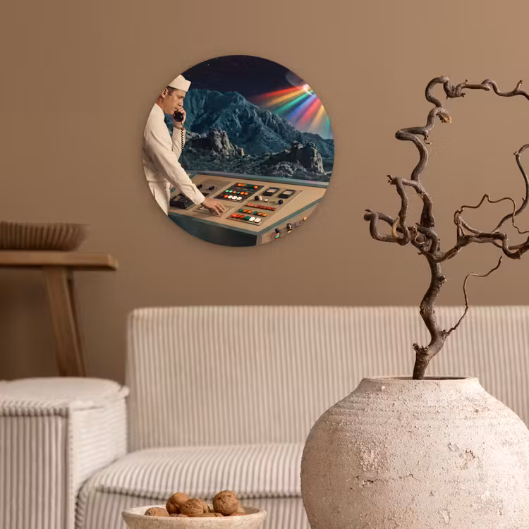 Wandcirkel - Glas - Man - Controlekamer - Strand — 2