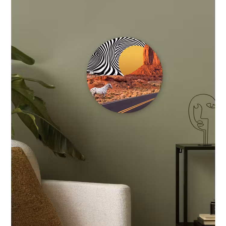 Wandcirkel - Glas - Paard - Woestijn - Natuur — 3
