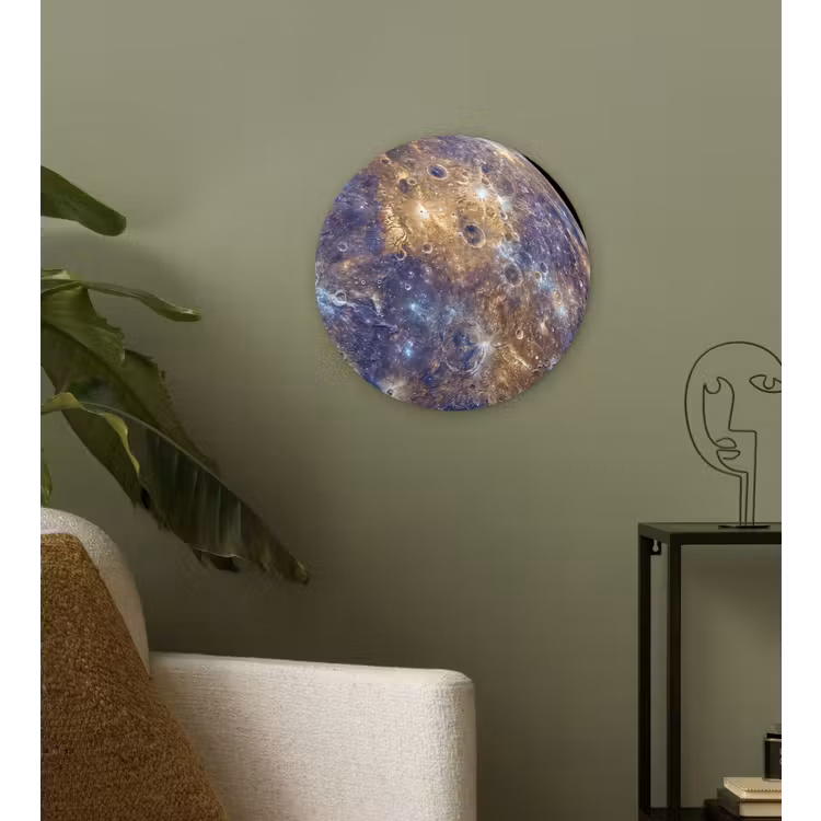 Wandcirkel - Glas - Planeet - Kraters - Ruimte — 3