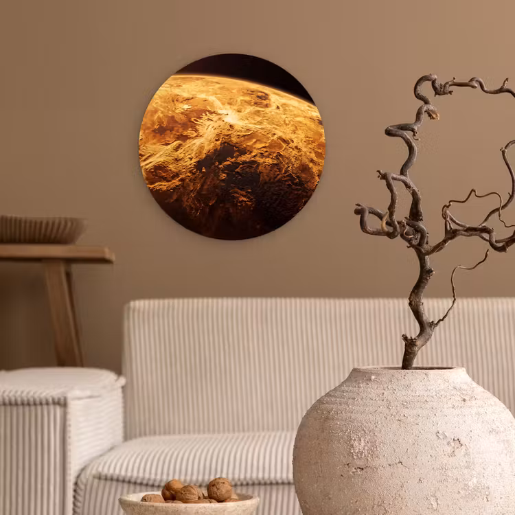 Wandcirkel - Glas - Planeet - Ruimte - Oranje — 2