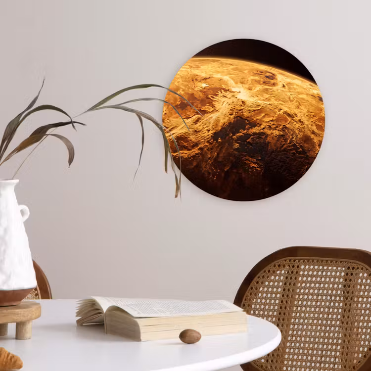 Wandcirkel - Glas - Planeet - Ruimte - Oranje — 4