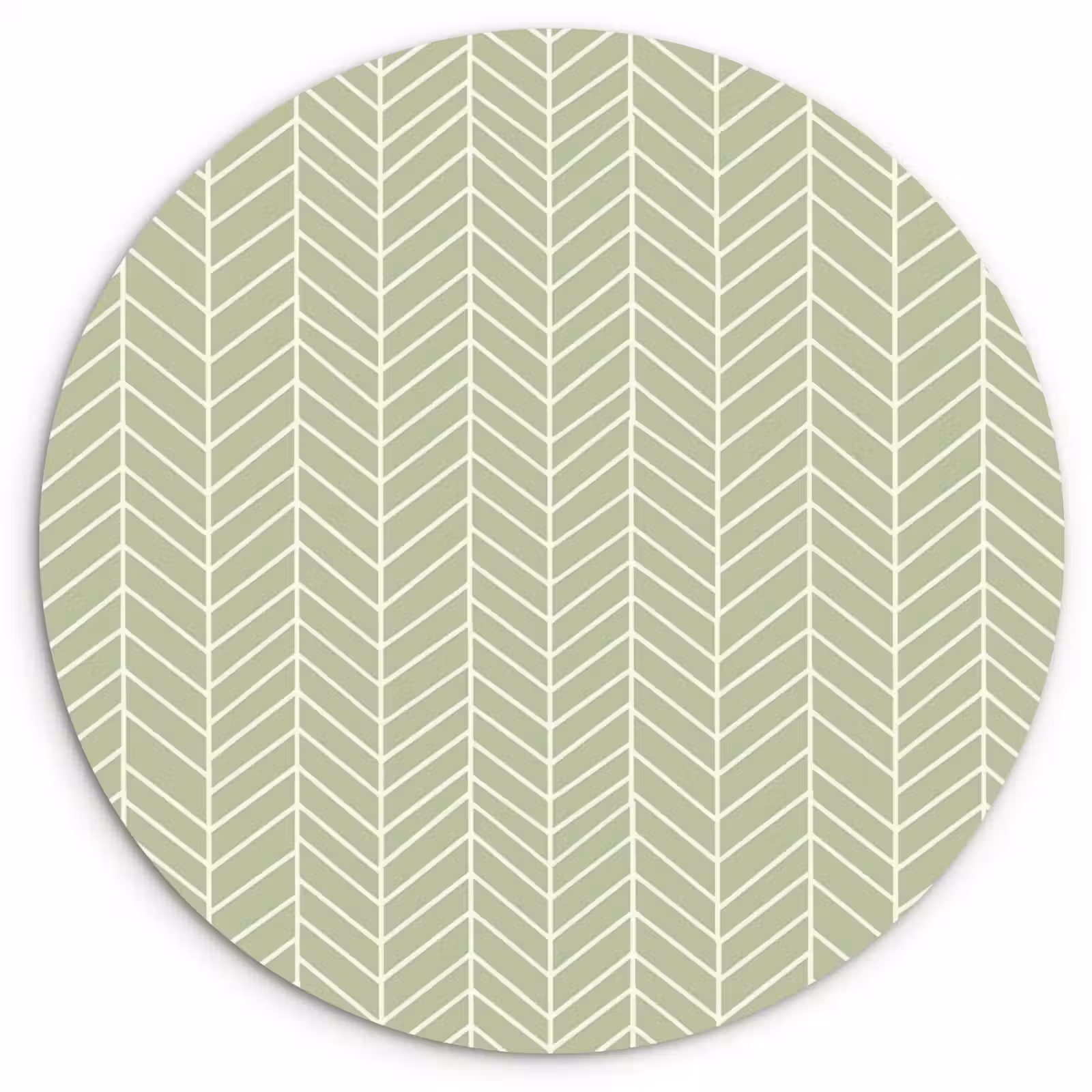 Wandcirkel - Glas - Saliegroen - Visgraat - Geometrisch - Patroon — 1