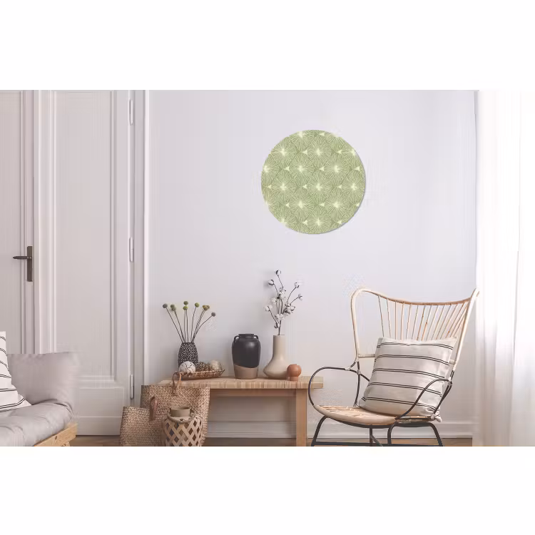 Wandcirkel - Aluminium - Saliegroen - Botanisch - Ruiten - Organisch - Patroon — 2