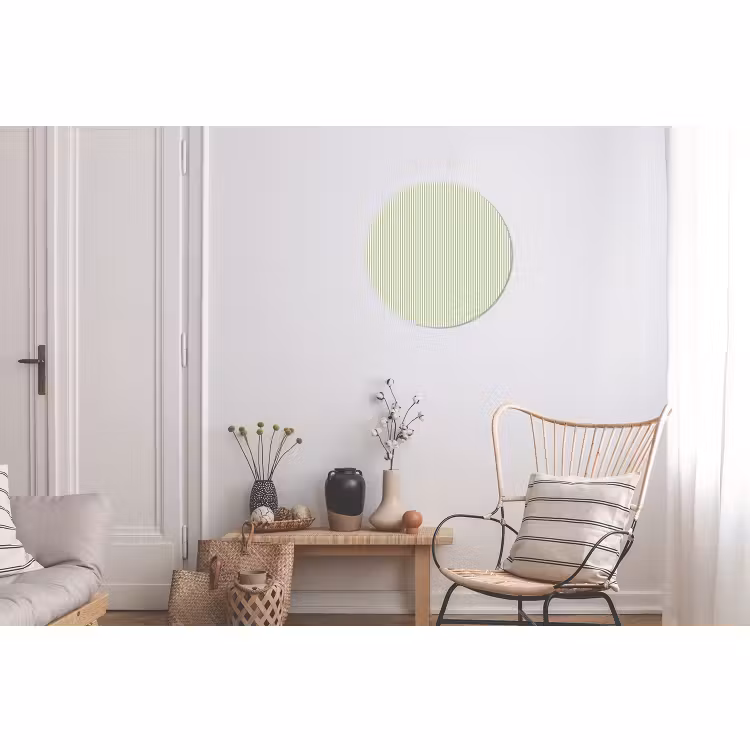 Wandcirkel - Aluminium - Saliegroen - Strepen - Minimalistisch - Patroon — 2