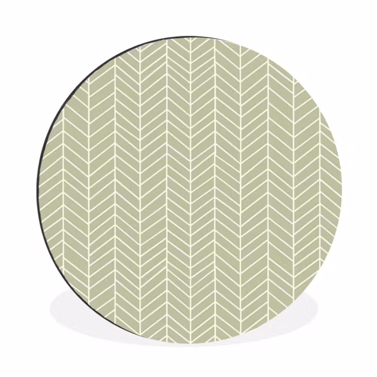 Wandcirkel - Aluminium - Saliegroen - Visgraat - Geometrisch - Patroon — 1