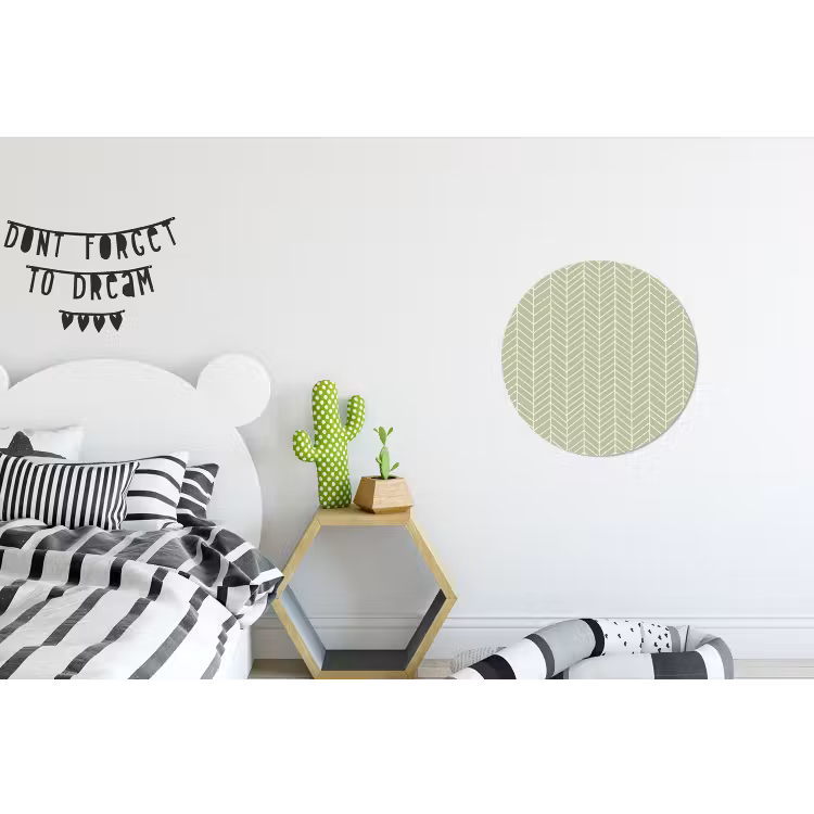 Wandcirkel - Aluminium - Saliegroen - Visgraat - Geometrisch - Patroon — 5