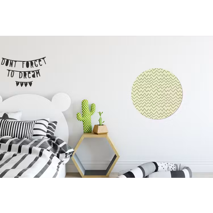 Wandcirkel - Aluminium - Saliegroen - Zigzag - Handgetekend - Patroon — 5