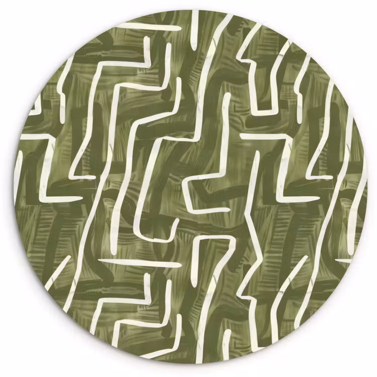 Wandcirkel - Glas - Groen - Abstract - Penseelstreken - Patroon — 1