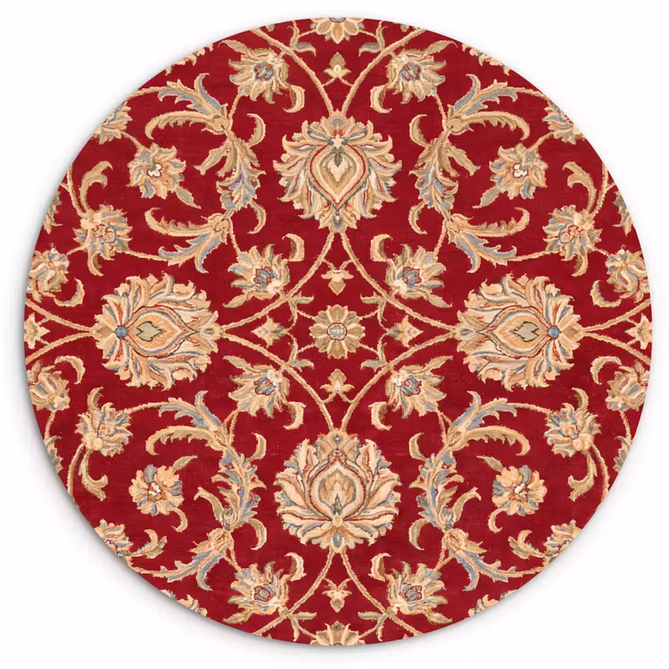Wandcirkel - Glas - Patroon - Bloem - Klassiek - Oosters - Rood — 1