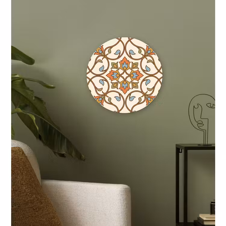 Wandcirkel - Glas - Patroon - Bloemen - Ornament - Kleurrijk — 3