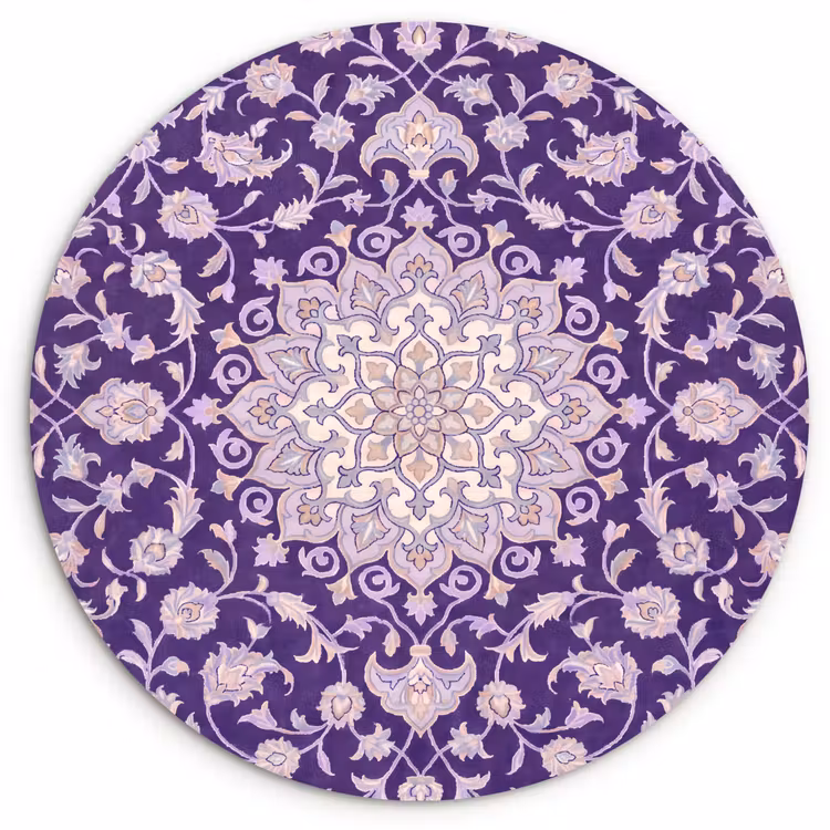 Wandcirkel - Glas - Patroon - Medallion - Oosters - Paars - Decoratie — 1