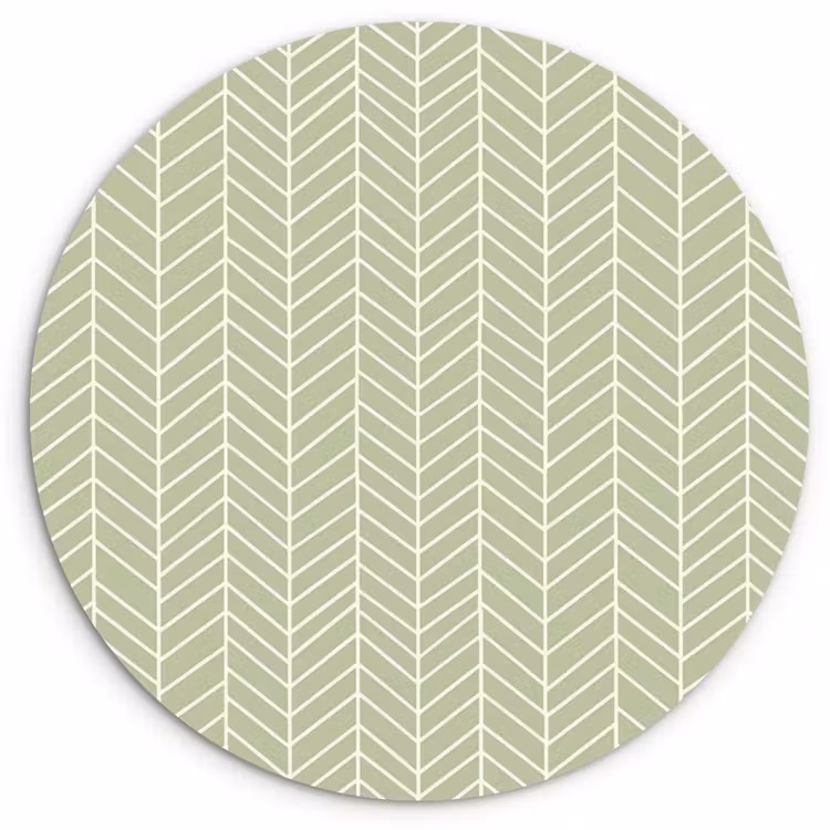 Wandcirkel - Glas - Saliegroen - Visgraat - Geometrisch - Patroon — 1