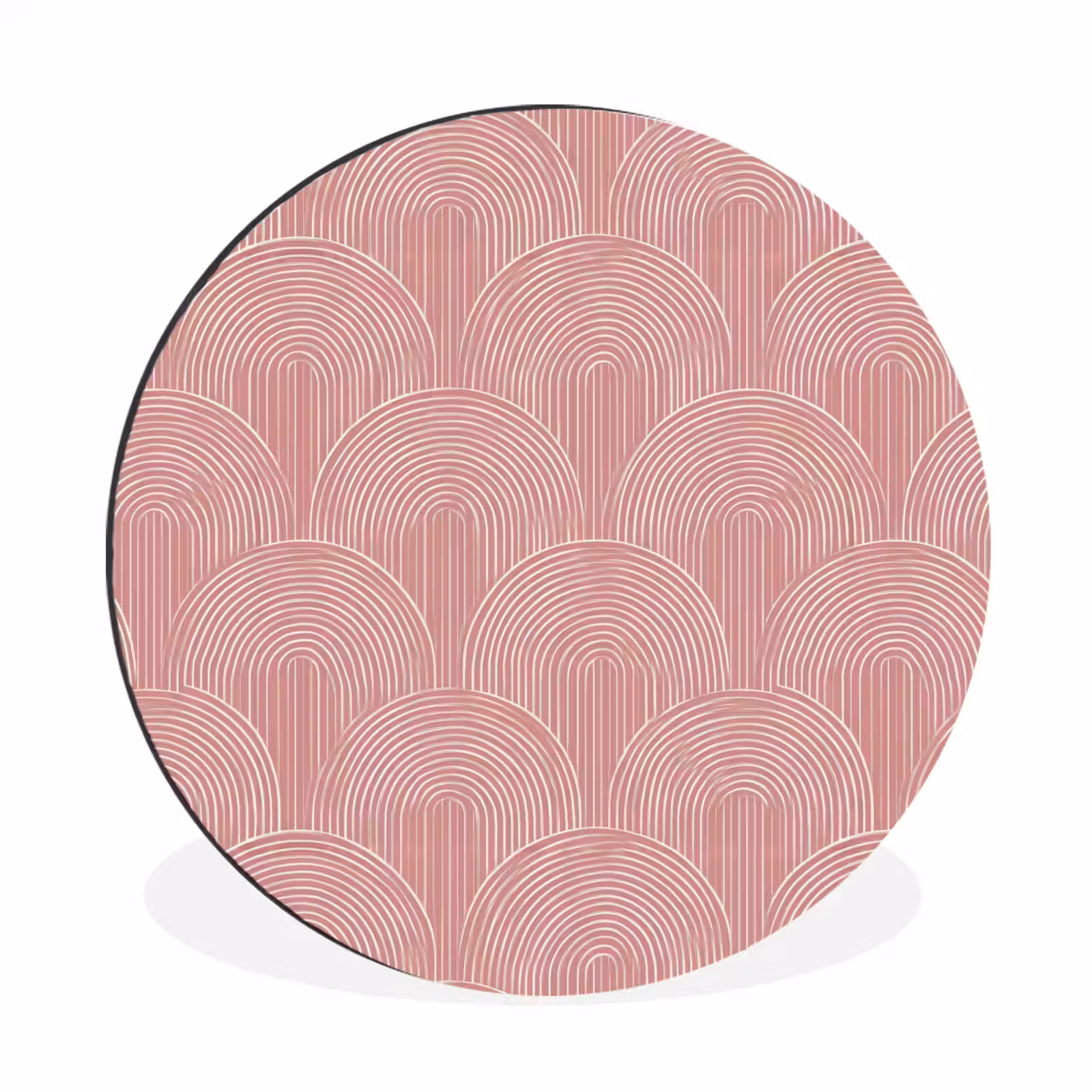 Wandcirkel - Aluminium - Oudroze - Bogen - Deco - Lijnen — 1