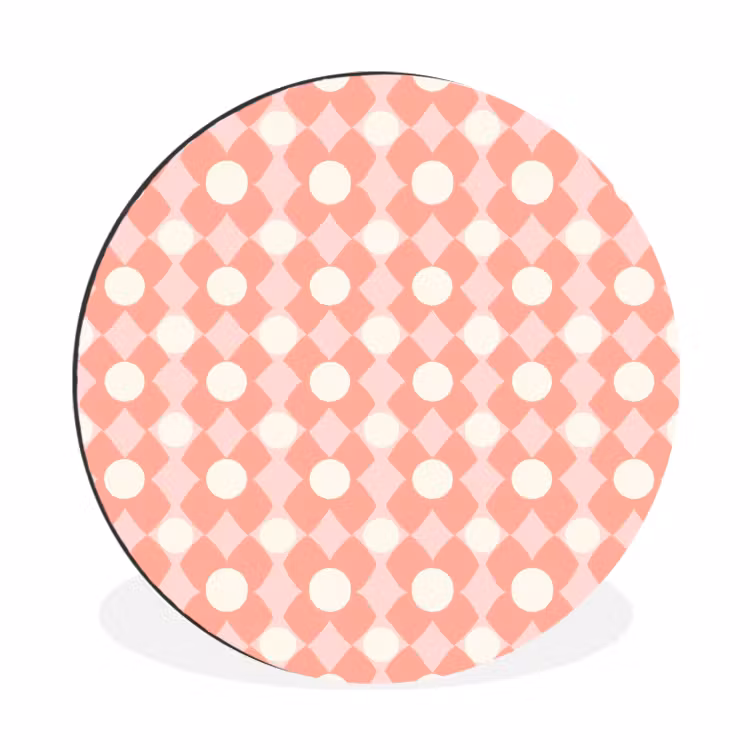 Wandcirkel - Aluminium - Koraal - Retro - Geometrisch - Patroon — 1