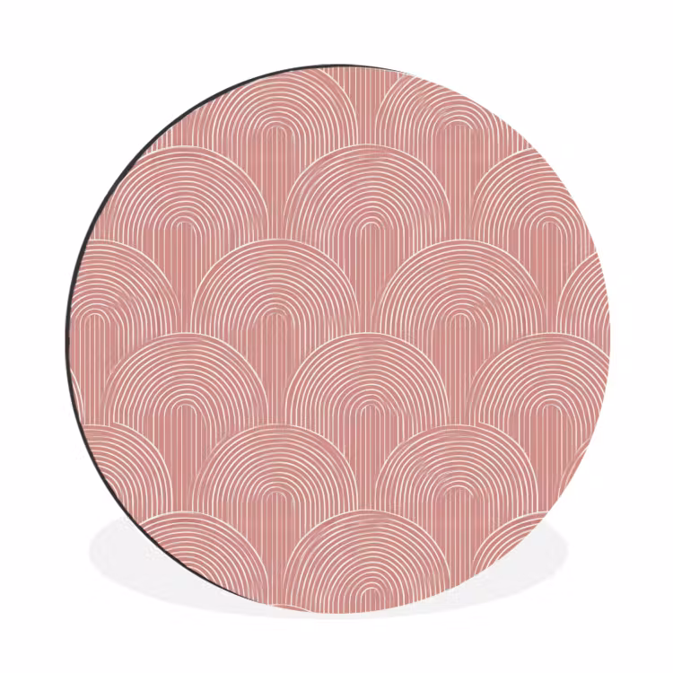 Wandcirkel - Aluminium - Oudroze - Bogen - Deco - Lijnen — 1