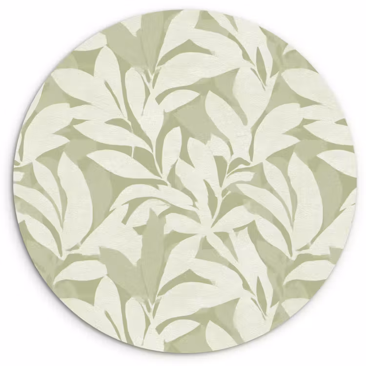 Wandcirkel - Glas - Saliegroen - Botanisch - Minimalistisch - Patroon — 1