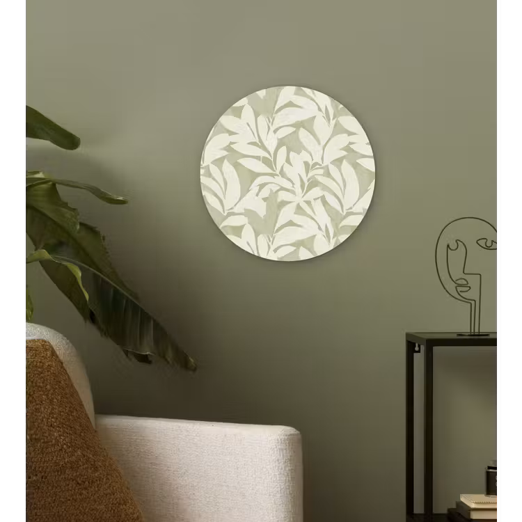 Wandcirkel - Glas - Saliegroen - Botanisch - Minimalistisch - Patroon — 3