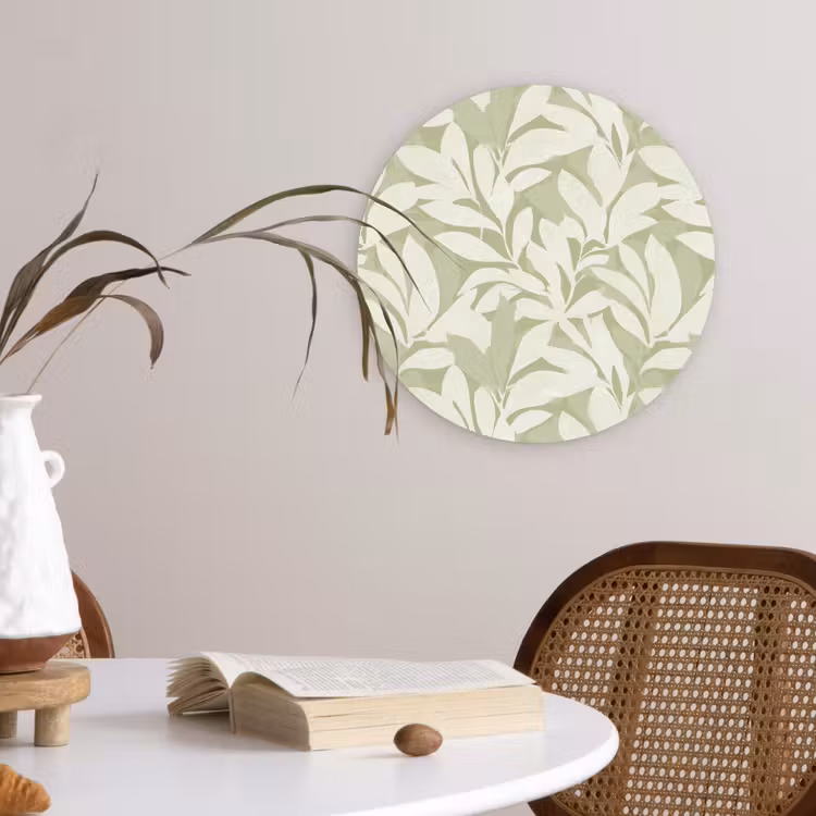 Wandcirkel - Glas - Saliegroen - Botanisch - Minimalistisch - Patroon — 4