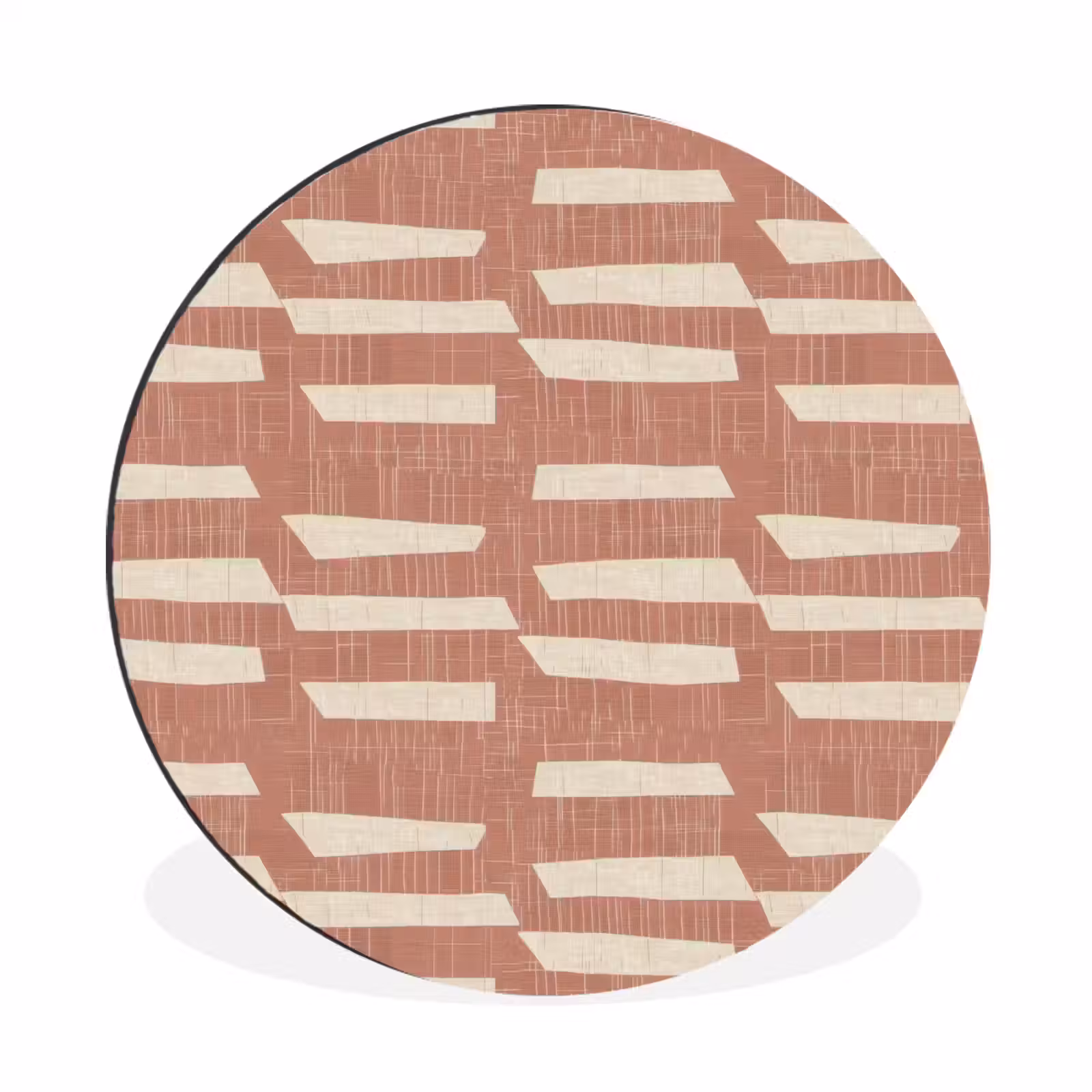 Wandcirkel - Aluminium - Terracotta - Abstract - Textuur - Patroon — 1