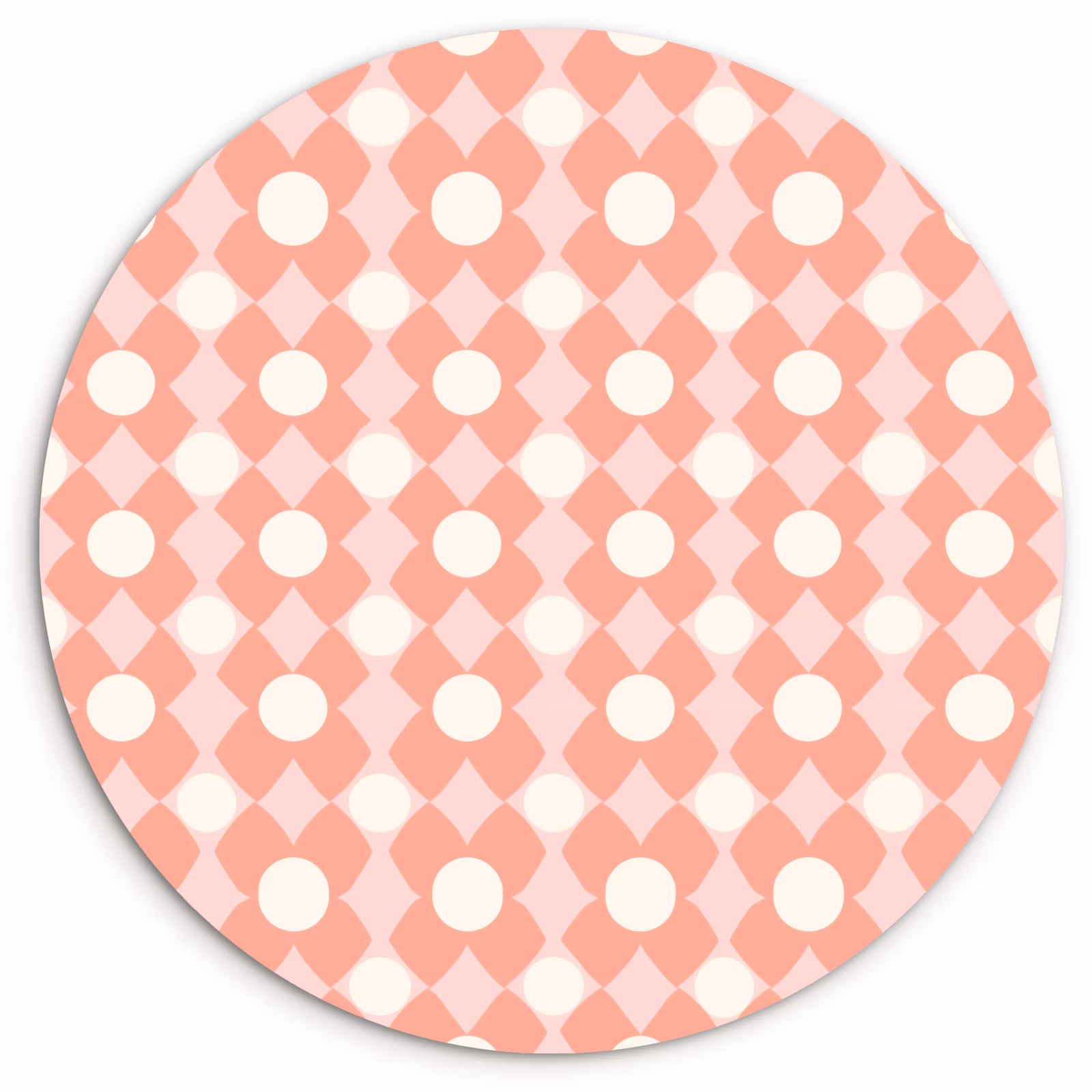 Wandcirkel - Glas - Koraal - Retro - Geometrisch - Patroon — 1