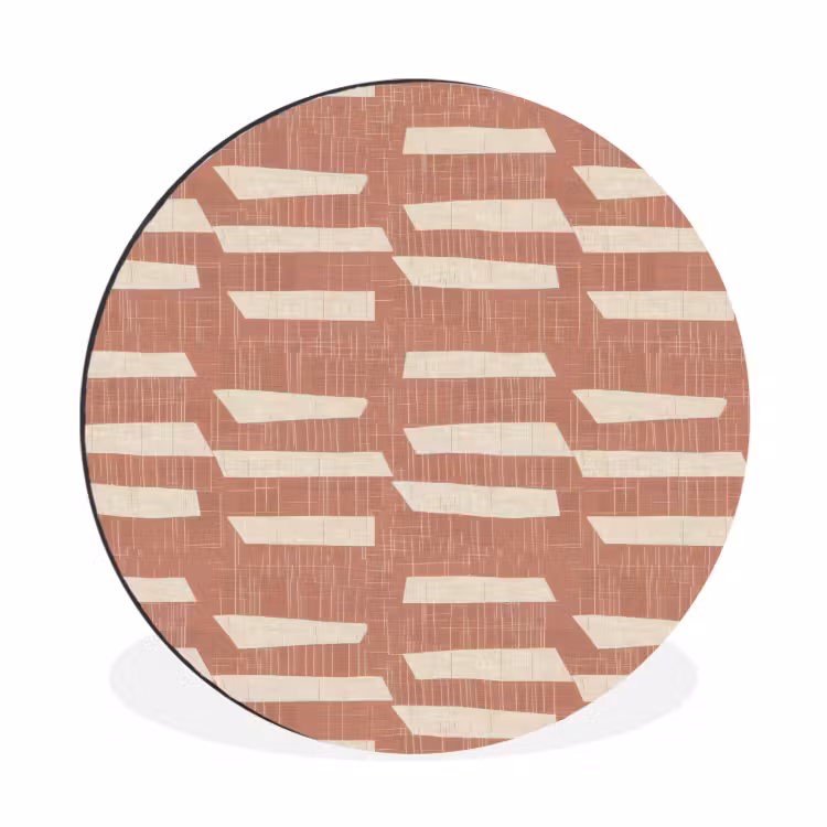 Wandcirkel - Aluminium - Terracotta - Abstract - Textuur - Patroon — 1