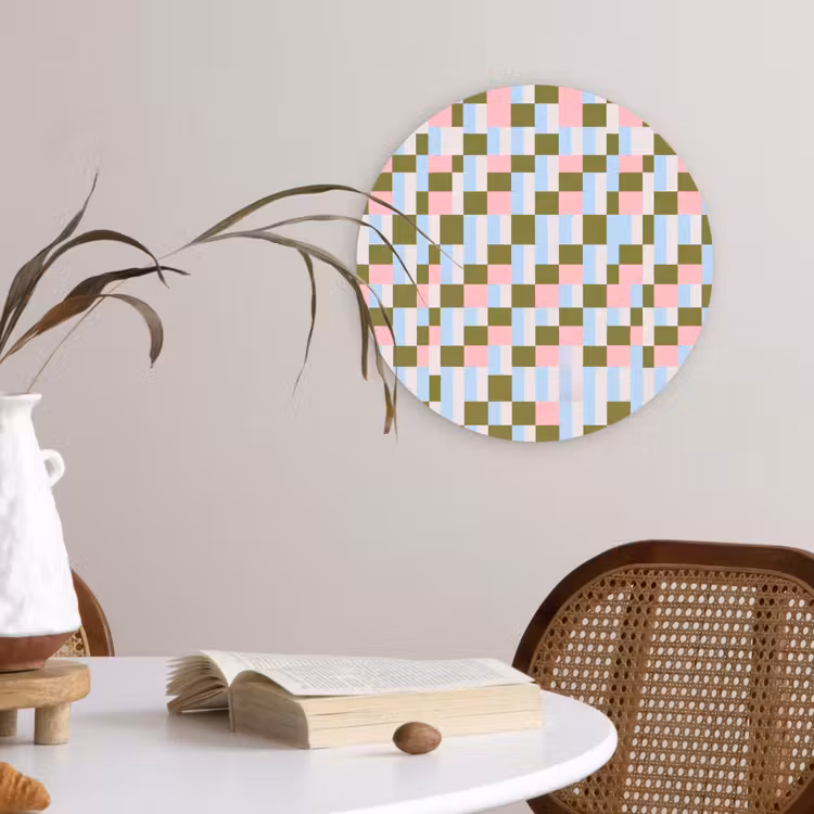 Wandcirkel - Glas - Patroon - Geometrisch - Abstract - Kleurrijk - Modern — 4