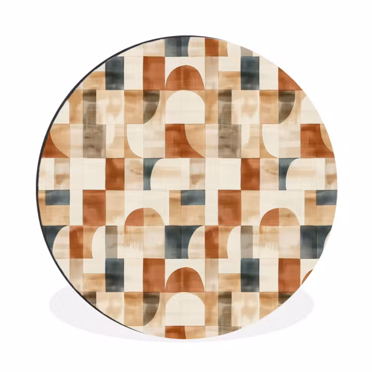 Wandcirkel - Aluminium - Terracotta - Geometrisch - Aquarel - Textuur — 1