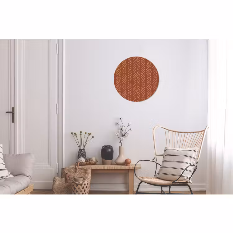 Wandcirkel - Aluminium - Terracotta - Visgraat - Ambachtelijk - Patroon — 2