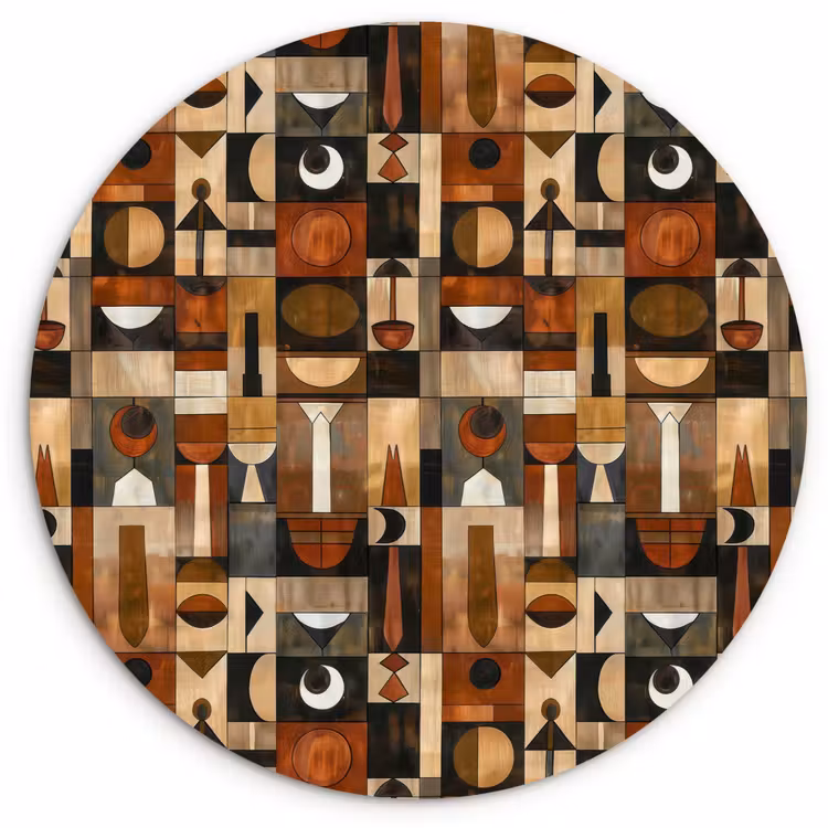 Wandcirkel - Glas - Terracotta - Geometrisch - Mid-Century - Patroon — 1