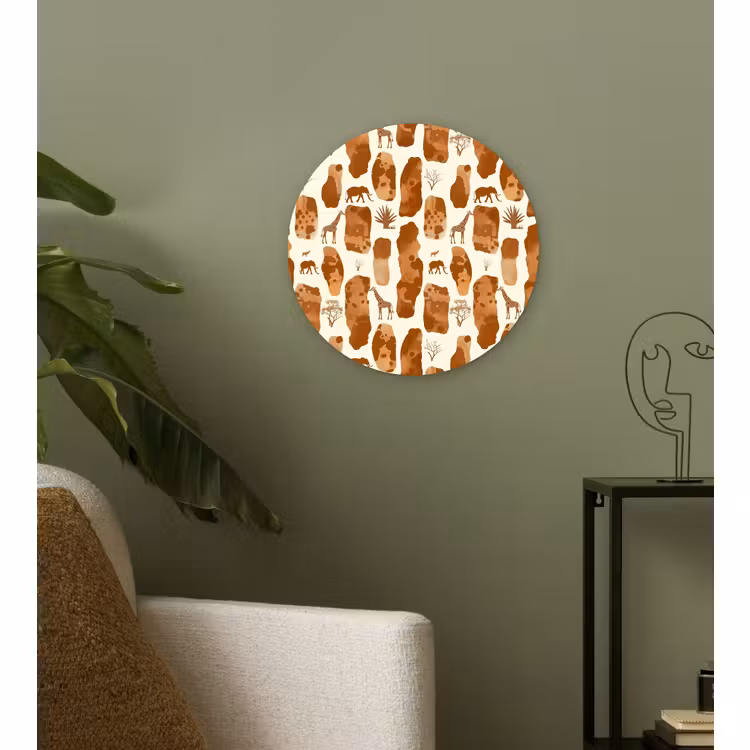 Wandcirkel - Glas - Terracotta - Safari - Dieren - Patroon — 3