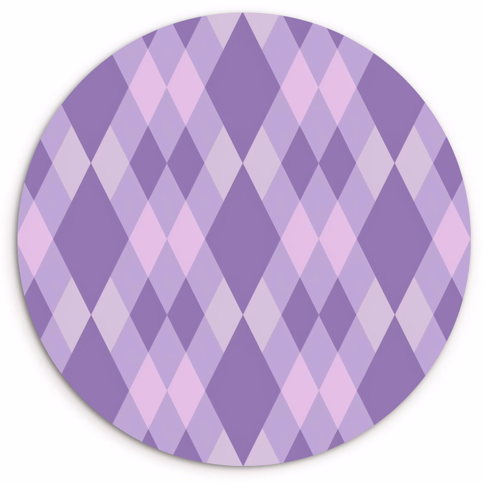 Wandcirkel - Glas - Paars - Geometrisch - Ruiten - Argyle - Patroon — 1