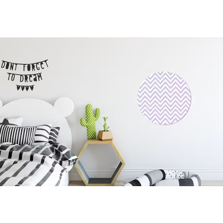Wandcirkel - Aluminium - Lila - Geometrisch - Chevron - Zigzag - Patroon — 5